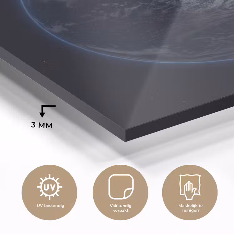 Glass Print - Earth - Space - Cosmos - Aarde - Ruimte - Kosmos plexiglas 5mm klein