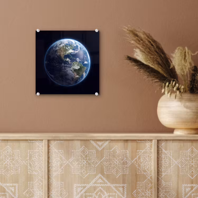 Glass Print - Earth - Space - Cosmos - Aarde - Ruimte - Kosmos plexiglas 5mm klein