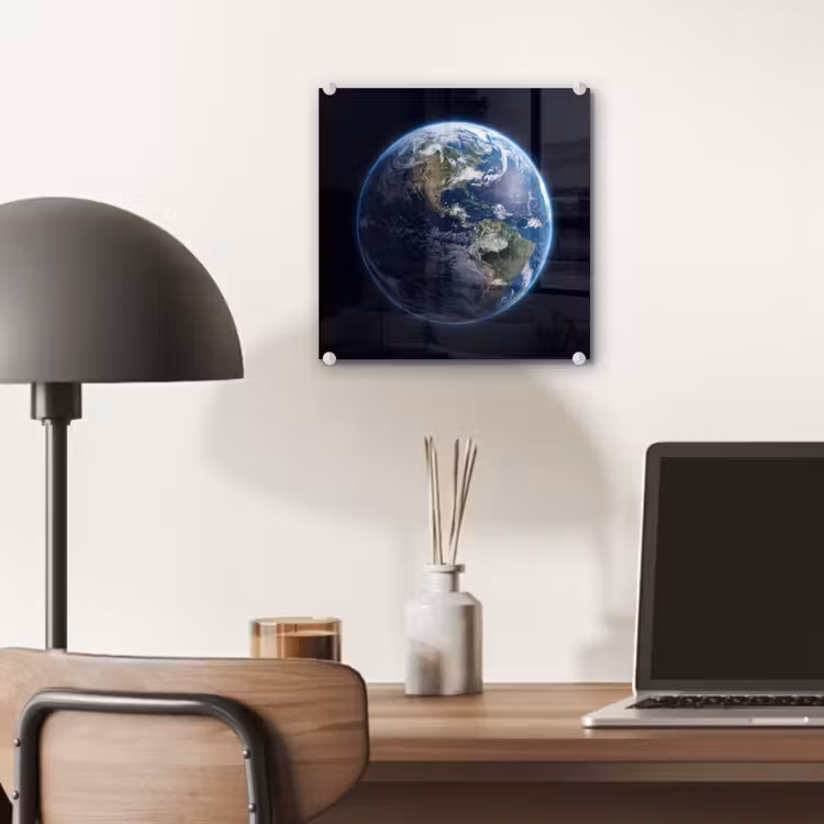 Glass Print - Earth - Space - Cosmos - Aarde - Ruimte - Kosmos plexiglas 5mm klein