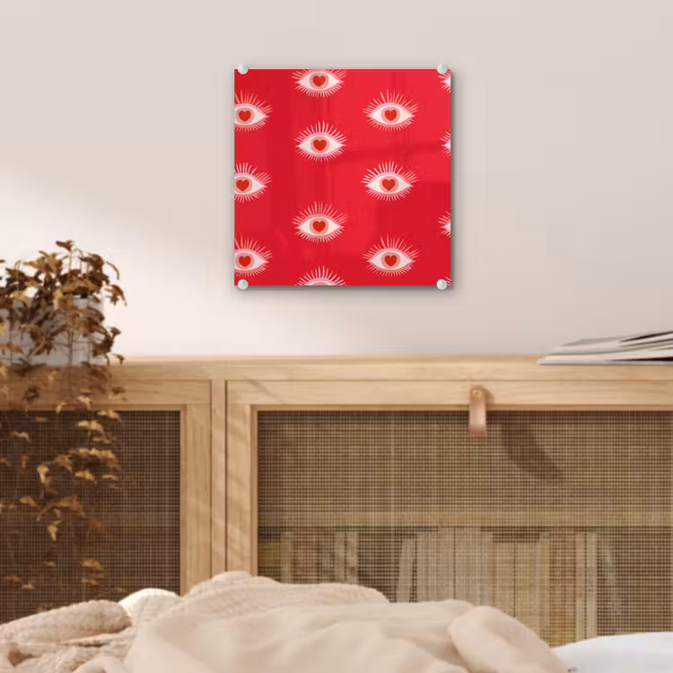Ogen - Hart - Abstract - Rood - Roze plexiglas 5mm klein 11 -sfeer4