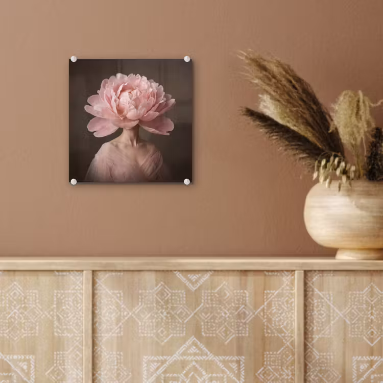 Gezicht - Roos - Roze plexiglas 5mm klein -sfeer5