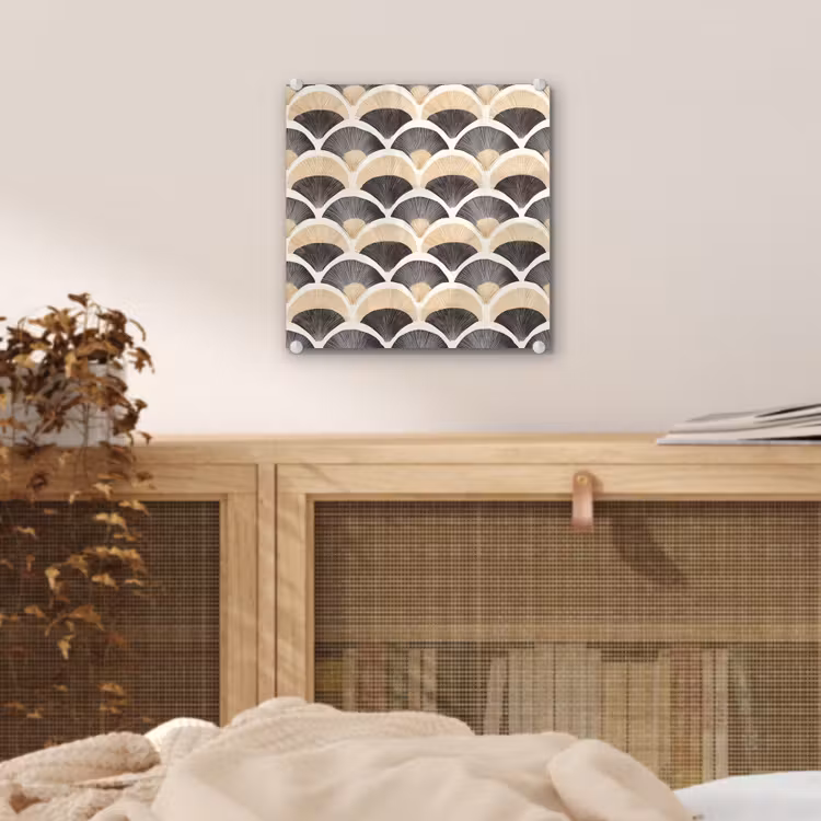 Waaier - Patroon - Zwart - Beige plexiglas 5mm klein 11 -sfeer4