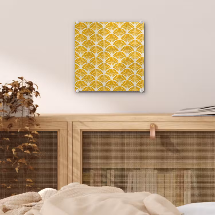 Waaiers - Art Deco - Retro - Okergeel plexiglas 5mm klein 11 -sfeer4