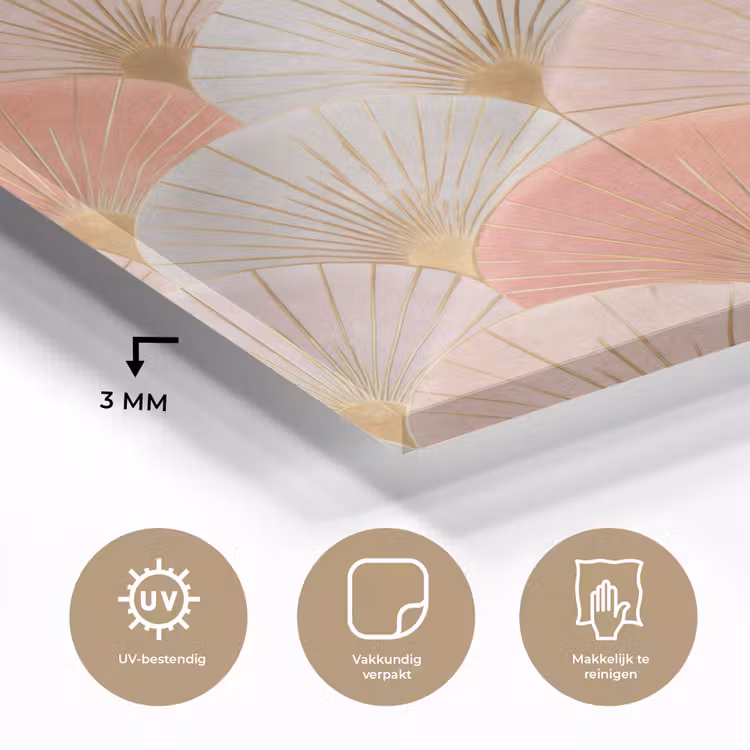Waaiers - Goud - Roze plexiglas 5mm klein 11 -sfeer2