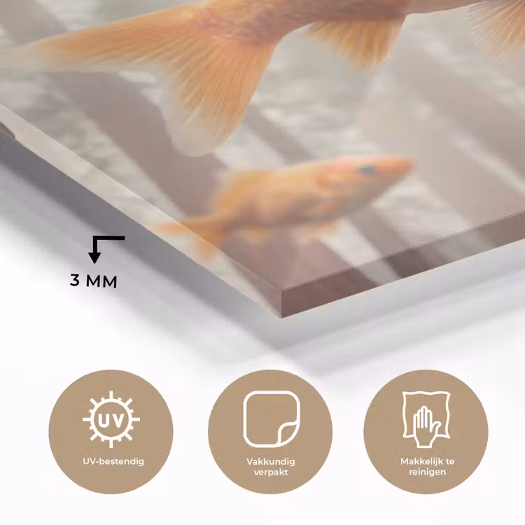 Glass Print - Fish - Forest - Fantasy - Vis - Bos - Fantasie plexiglas 5mm klein