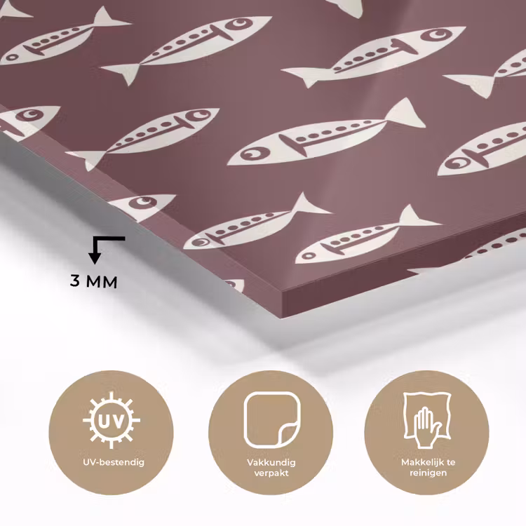 Vissen - Grafisch - Patroon - Donker plexiglas 5mm klein 11 -sfeer2