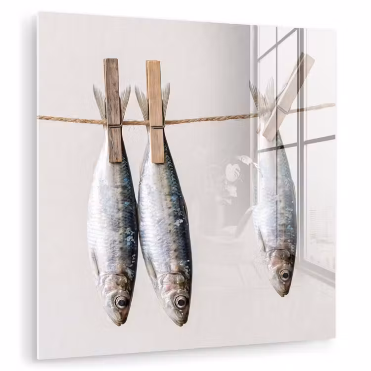 Glass Print - Fish - Hanging - Food - Vis - Hangend - Eten plexiglas 5mm klein