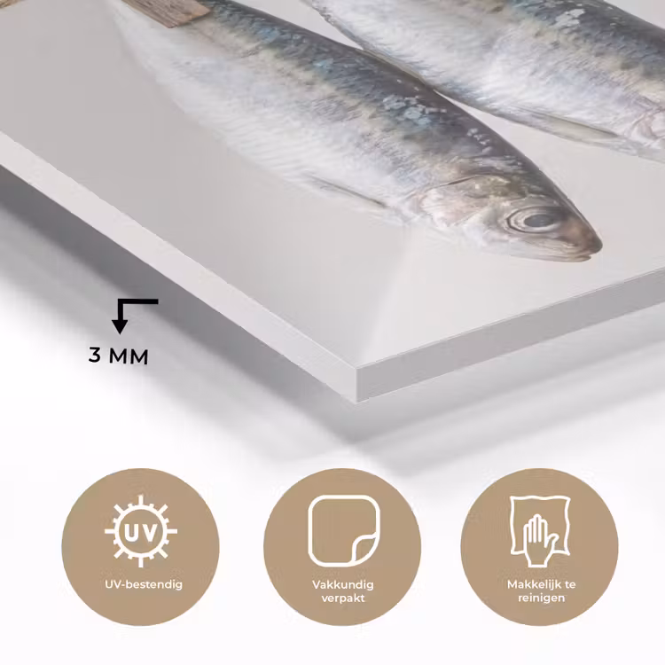 Glass Print - Fish - Hanging - Food - Vis - Hangend - Eten plexiglas 5mm klein