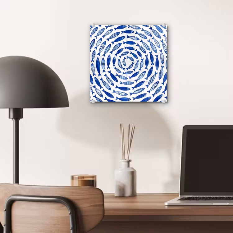 Vis - Patroon - Onderwater - Abstract - Blauw plexiglas 5mm klein -sfeer6