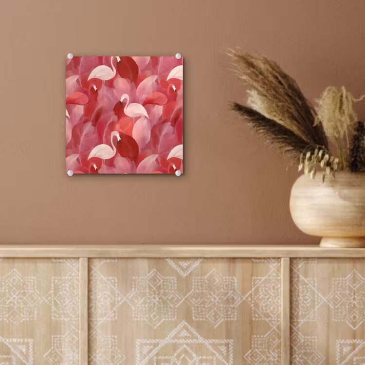 Flamingo - Botanisch - Elegant - Roze - Rood plexiglas 5mm klein 11 -sfeer5