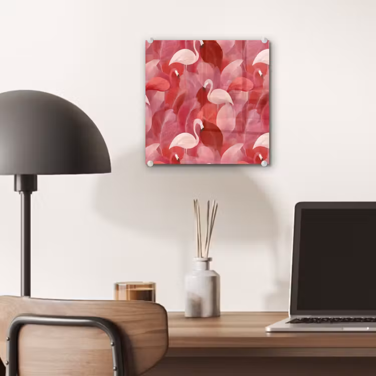 Flamingo - Botanisch - Elegant - Roze - Rood plexiglas 5mm klein 11 -sfeer6