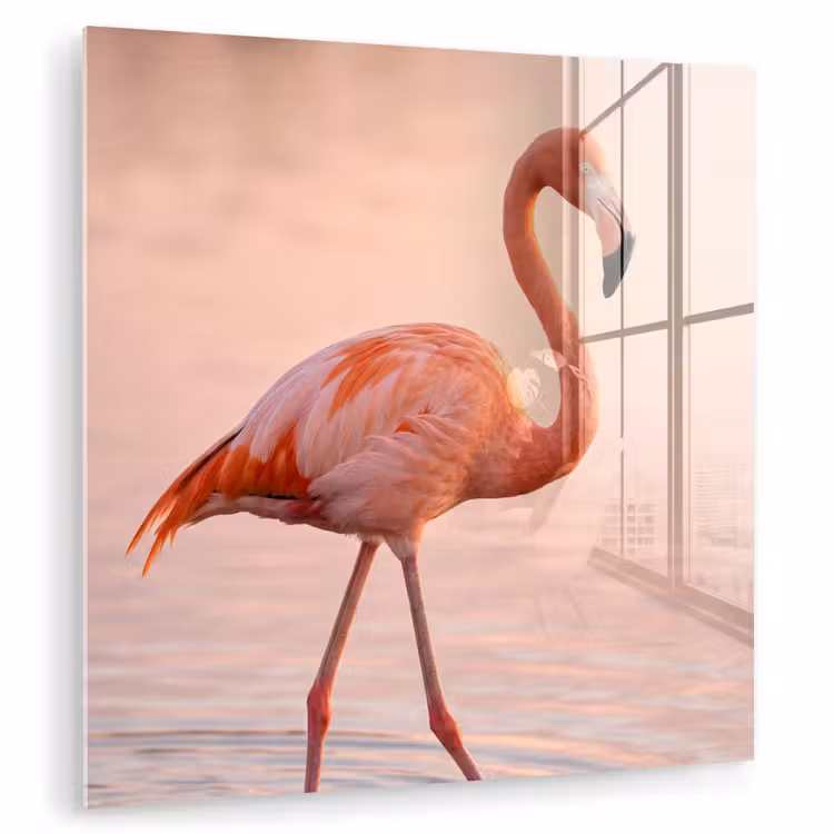 Flamingo - Water - Roze plexiglas 5mm klein -zzzproduct_nieuw