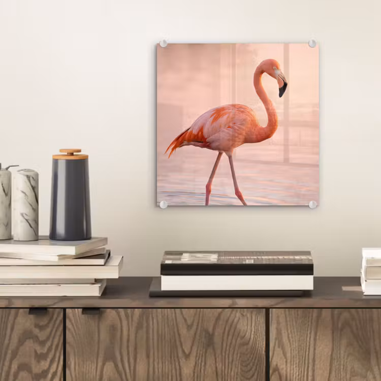Flamingo - Water - Roze plexiglas 5mm klein -sfeer1