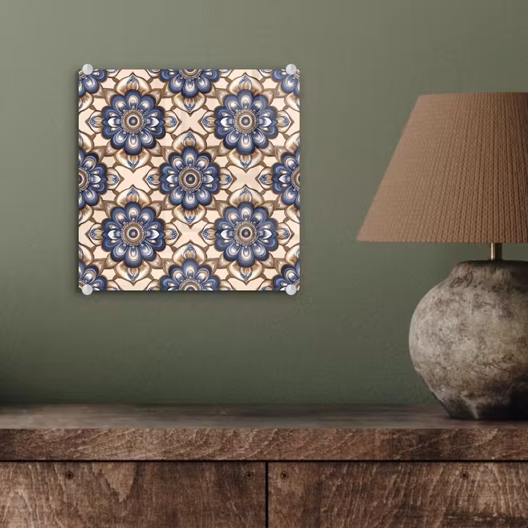 Floraal - Ornament - Blauw plexiglas 5mm klein 11 -sfeer3