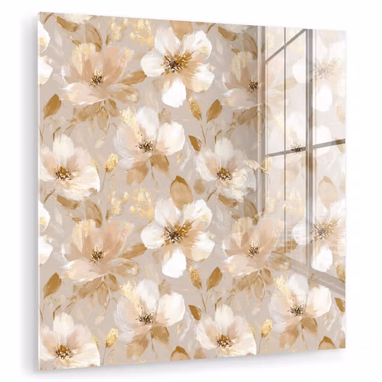 Bloemen - artistiek - Goud plexiglas 5mm klein 11 -zzzproduct_nieuw