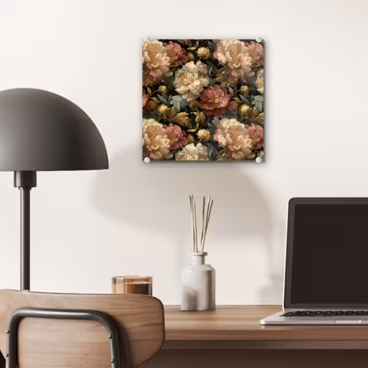 Bloemen - Barok - Patroon - Roze - Crème plexiglas 5mm klein 11 -sfeer6