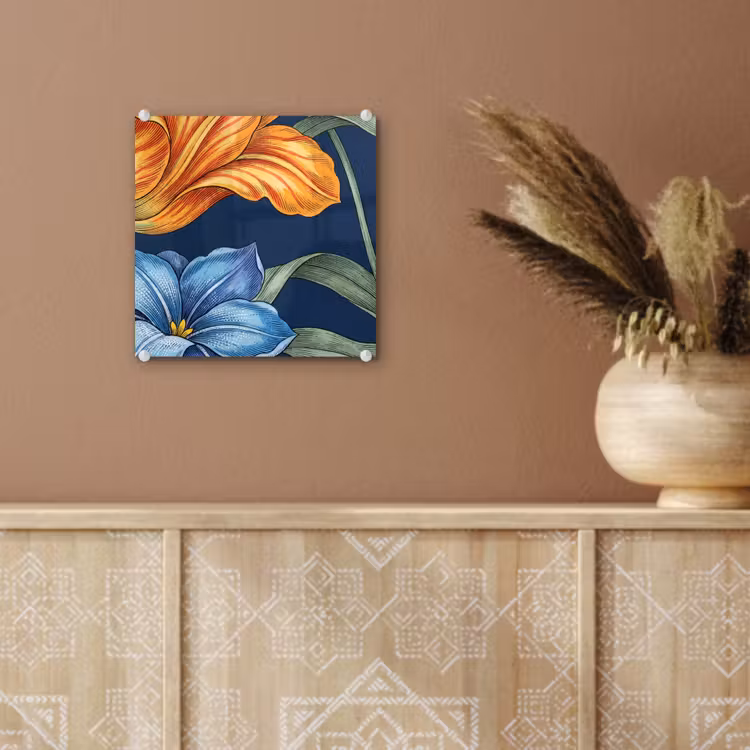 Glass Print - Flowers - Botanical - Pattern - Bloemen - Botanisch - Patroon plexiglas 5mm klein