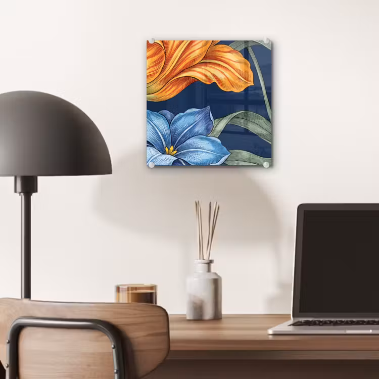 Glass Print - Flowers - Botanical - Pattern - Bloemen - Botanisch - Patroon plexiglas 5mm klein