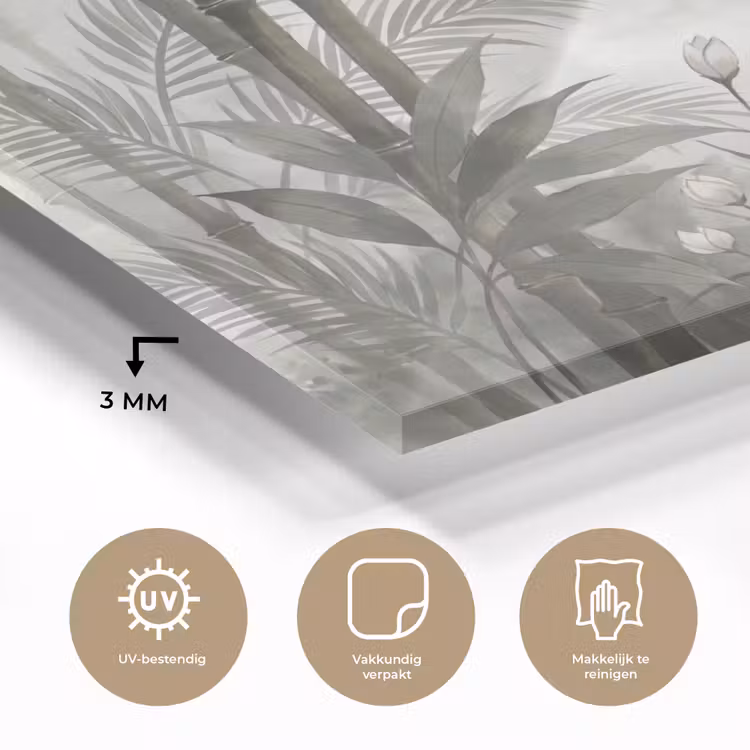 Bloemen - Knop - Tuin - Illustratie - Wit plexiglas 5mm klein -sfeer2