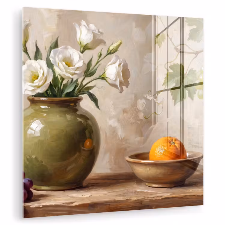 Glass Print - Flowers - Fruit - Still Life - Bloemen - Fruit - Stilleven plexiglas 5mm klein