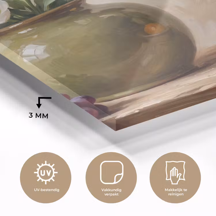 Glass Print - Flowers - Fruit - Still Life - Bloemen - Fruit - Stilleven plexiglas 5mm klein
