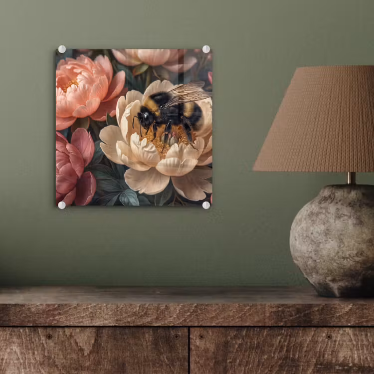 Bloemen - Insect - Natuur - Roze plexiglas 5mm klein -sfeer3