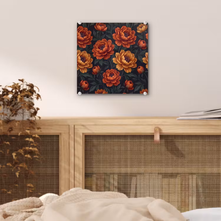 Bloemen - Bladeren - Natuur - Modern - Oranje plexiglas 5mm klein -sfeer4