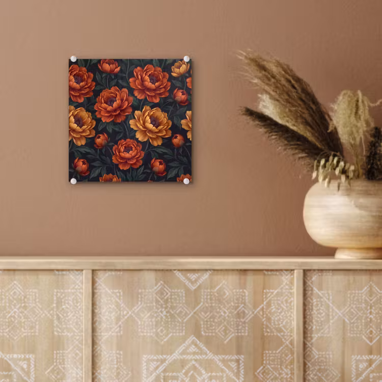 Bloemen - Bladeren - Natuur - Modern - Oranje plexiglas 5mm klein -sfeer5