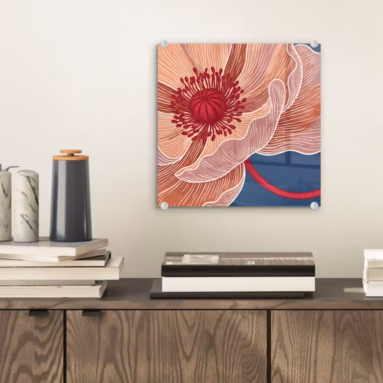 Glass Print - Flowers - Modern - Abstract - Bloemen - Modern - Abstract plexiglas 5mm klein