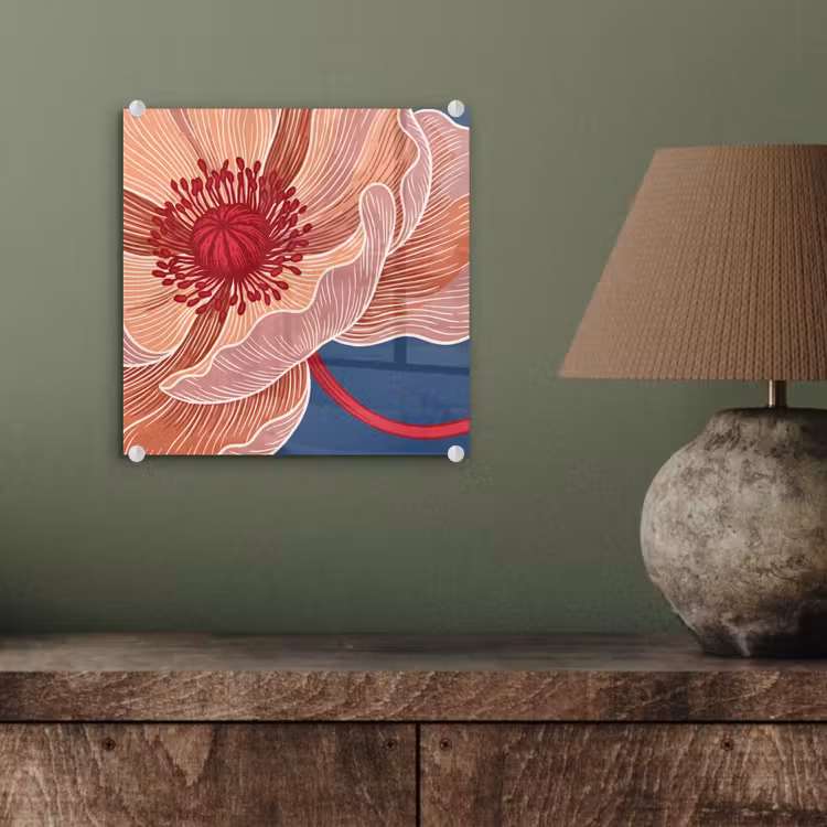 Glass Print - Flowers - Modern - Abstract - Bloemen - Modern - Abstract plexiglas 5mm klein