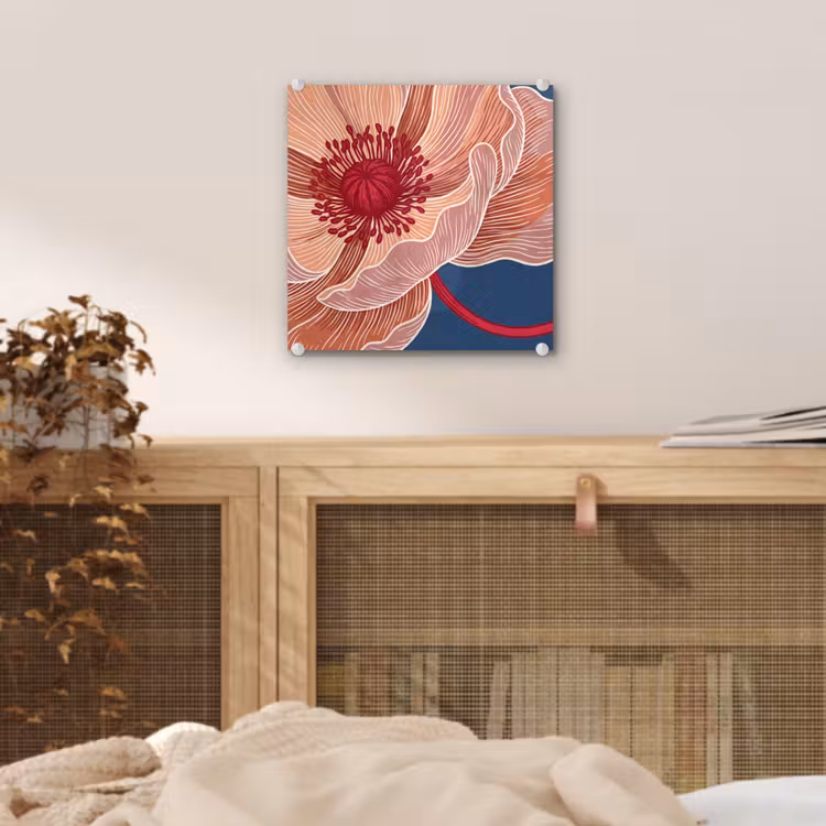 Glass Print - Flowers - Modern - Abstract - Bloemen - Modern - Abstract plexiglas 5mm klein