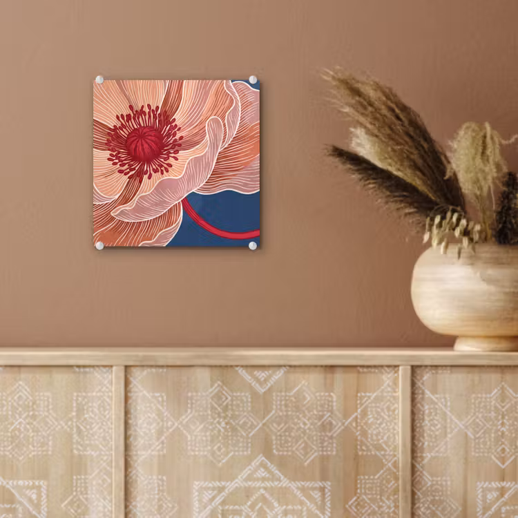 Glass Print - Flowers - Modern - Abstract - Bloemen - Modern - Abstract plexiglas 5mm klein