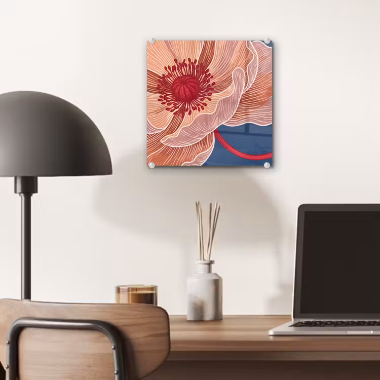 Glass Print - Flowers - Modern - Abstract - Bloemen - Modern - Abstract plexiglas 5mm klein