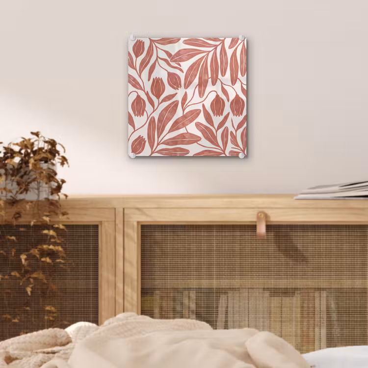 Bloemen - Patroon - Modern - Natuur - Bruin plexiglas 5mm klein -sfeer4