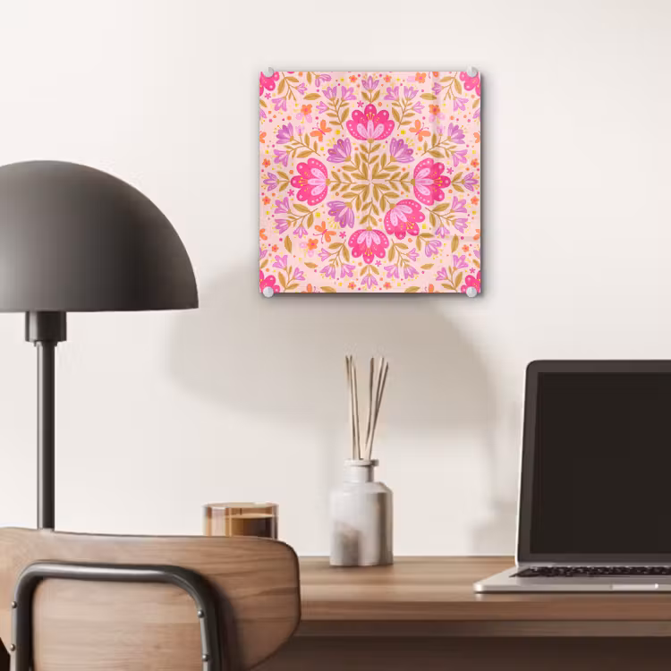 Bloemen - Patroon - Natuur - Abstract - Roze plexiglas 5mm klein -sfeer6