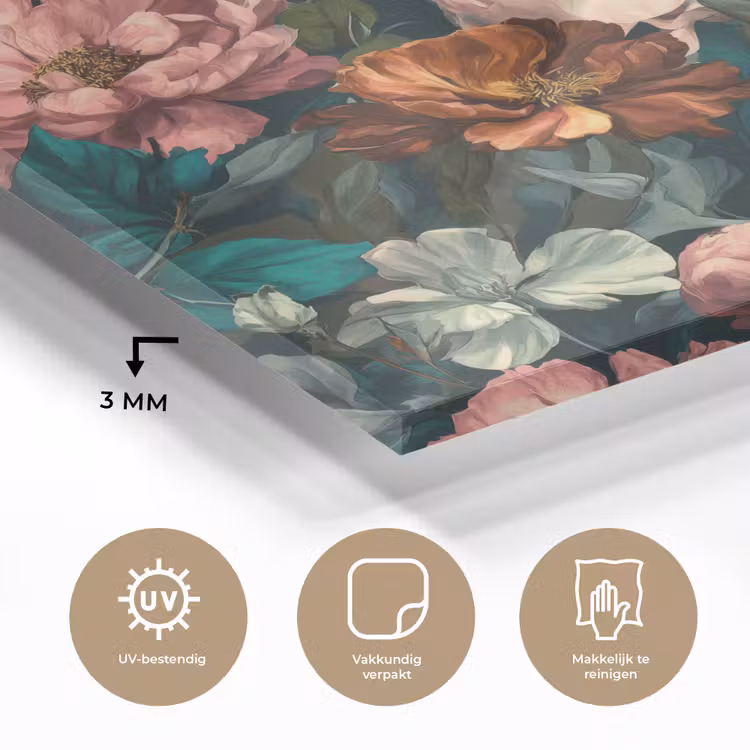 Bloemen - Schilderachtig - Patroon - Roze plexiglas 5mm klein 11 -sfeer2