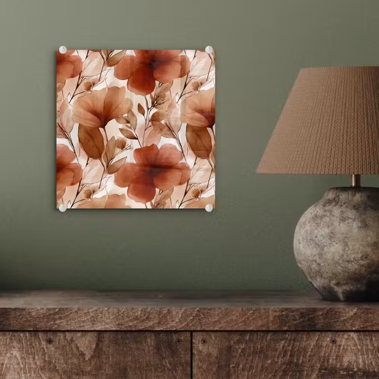 Bloemen - Aquarel - Botanisch - Terracotta plexiglas 5mm klein 11 -sfeer3