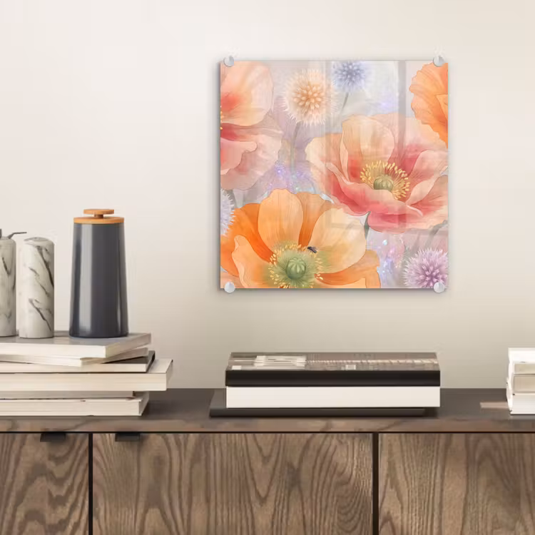 Bloemen - Aquarel - Natuur - Modern - Kleurrijk plexiglas 5mm klein -sfeer1
