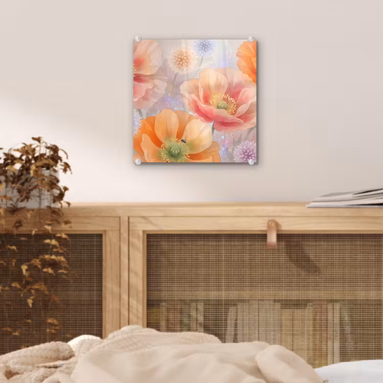 Bloemen - Aquarel - Natuur - Modern - Kleurrijk plexiglas 5mm klein -sfeer4
