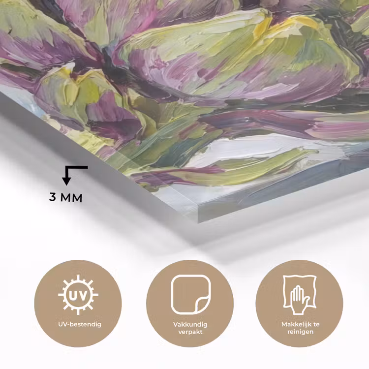 Glass Print - Food - Artichoke - Modern - Eten - Artisjok - Modern plexiglas 5mm klein