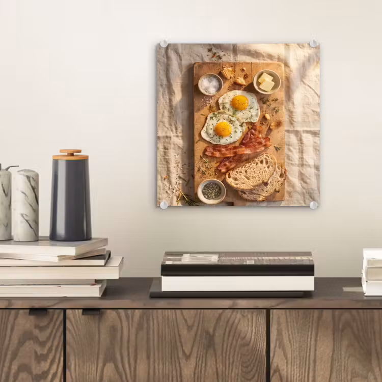 Eten - Ontbijt - Hout - Rustiek - Geel plexiglas 5mm klein -sfeer1