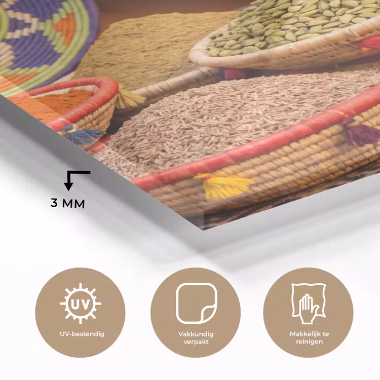 Glass Print - Food - Colorful - Culture - Eten - Kleurrijk - Cultuur plexiglas 5mm klein