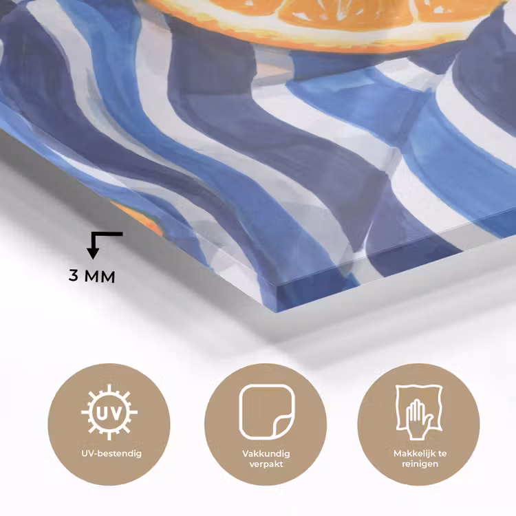 Glass Print - Food - Fruit - Orange - Eten - Fruit - Oranje plexiglas 5mm klein