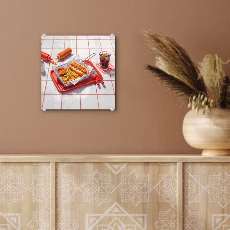 Eten - Hotdog - Fastfood - Modern - Rood plexiglas 5mm klein -sfeer5