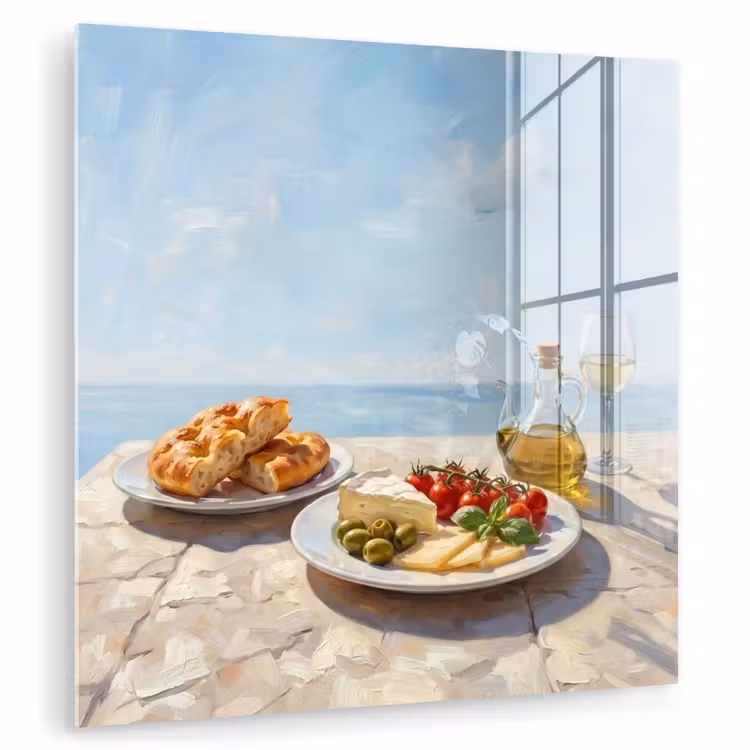 Eten - Middellandse Zee - Natuur - Geschilderd plexiglas 5mm klein -zzzproduct_nieuw