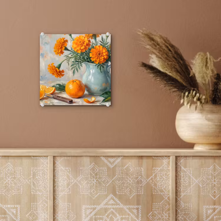 Glass Print - Food - Orange - Art - Eten - Oranje - Kunst plexiglas 5mm klein