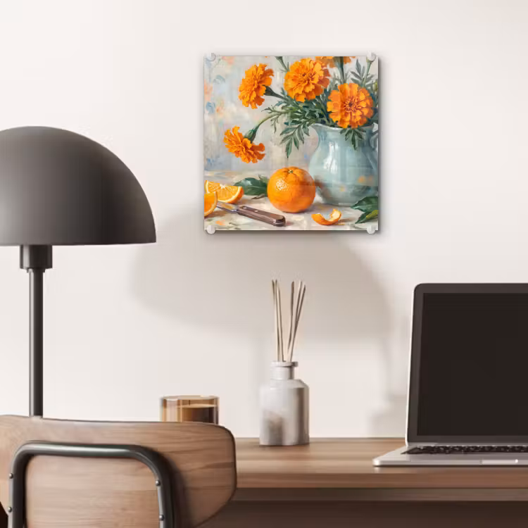 Glass Print - Food - Orange - Art - Eten - Oranje - Kunst plexiglas 5mm klein