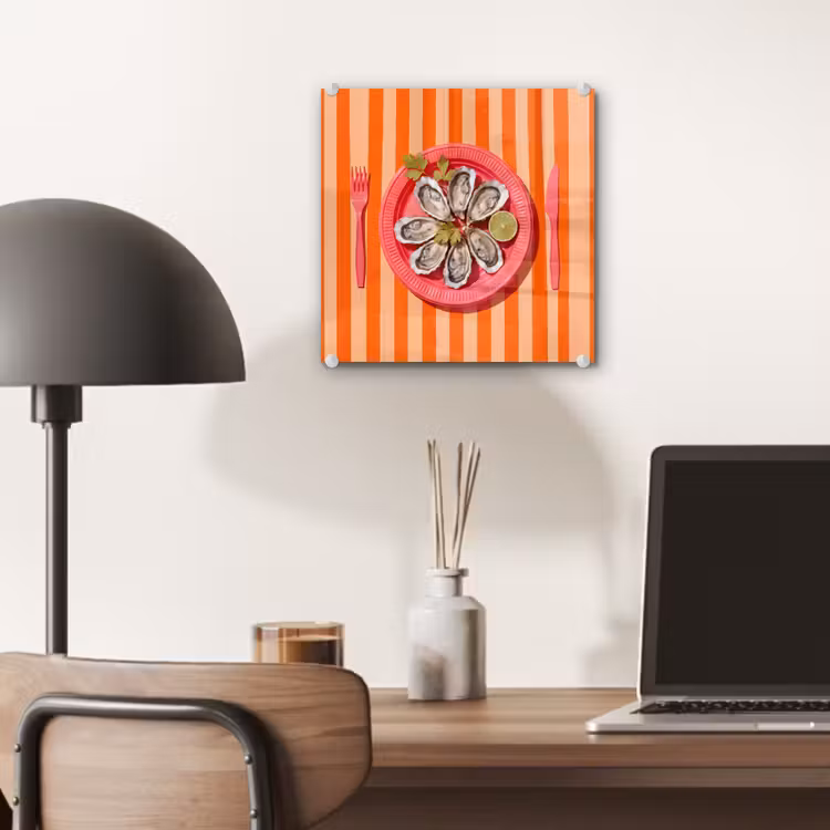 Eten - Oester - Zeevruchten - Oranje - Modern plexiglas 5mm klein -sfeer6