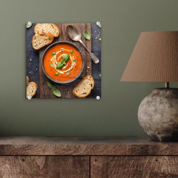 Eten - Soep - Basilicum - Rustiek - Rood plexiglas 5mm klein -sfeer3