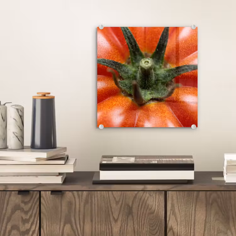 Glass Print - Food - Tomato - Red - Eten - Tomaat - Rood plexiglas 5mm klein